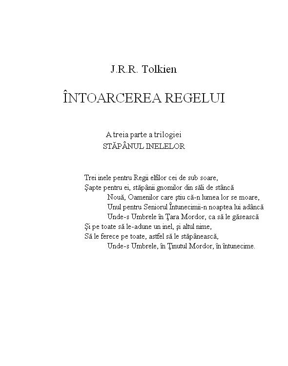 Stapinul inelelor 3 - Intoarcerea regelui