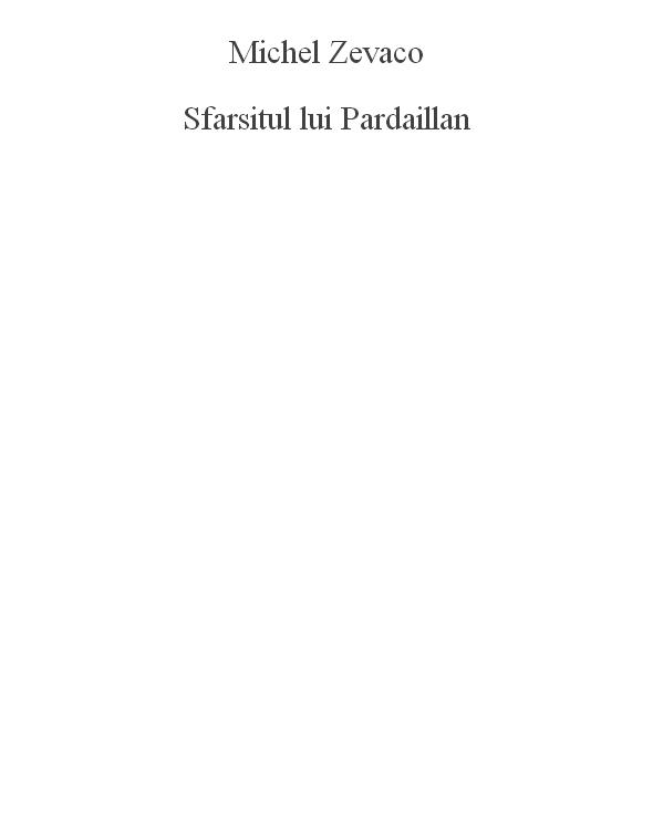 Sfarsitul lui Pardaillan