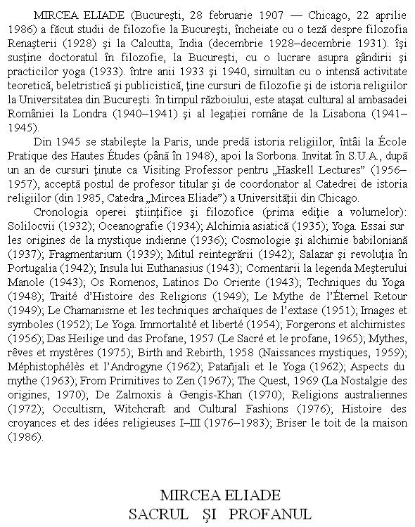 Sacrul si profanul