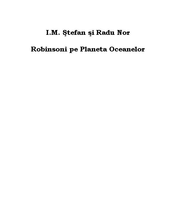 Robinsoni pe Planeta Oceanelor