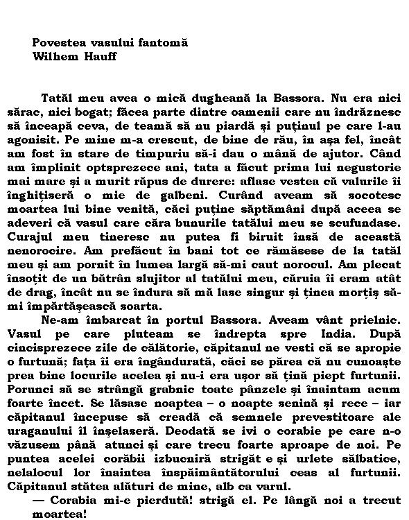 Povestea vasului fantoma