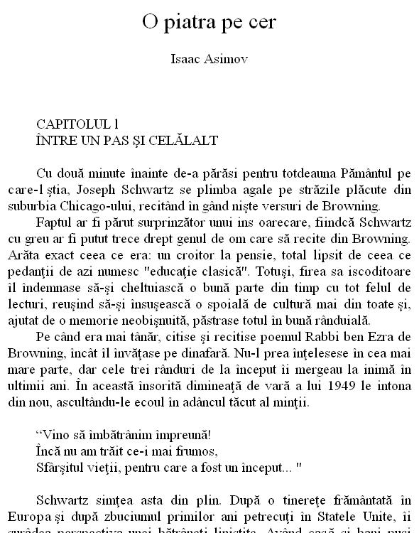 O piatra pe cer