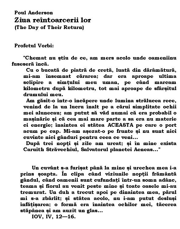 Ziua reintoarcerii lor