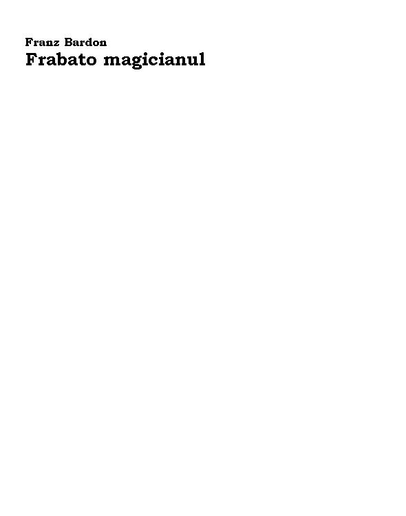 Frabato Magicianul