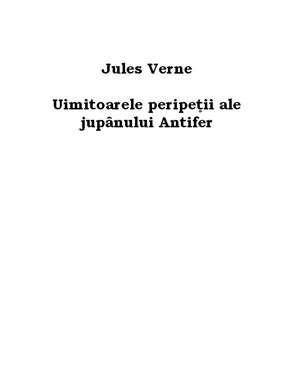 Uimitoarele peripetii ale jupanului Antifer