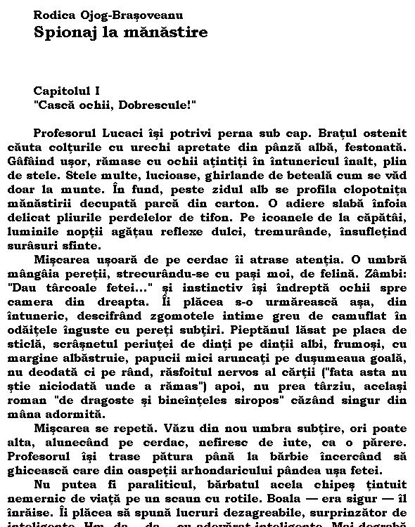 Spionaj la manastire