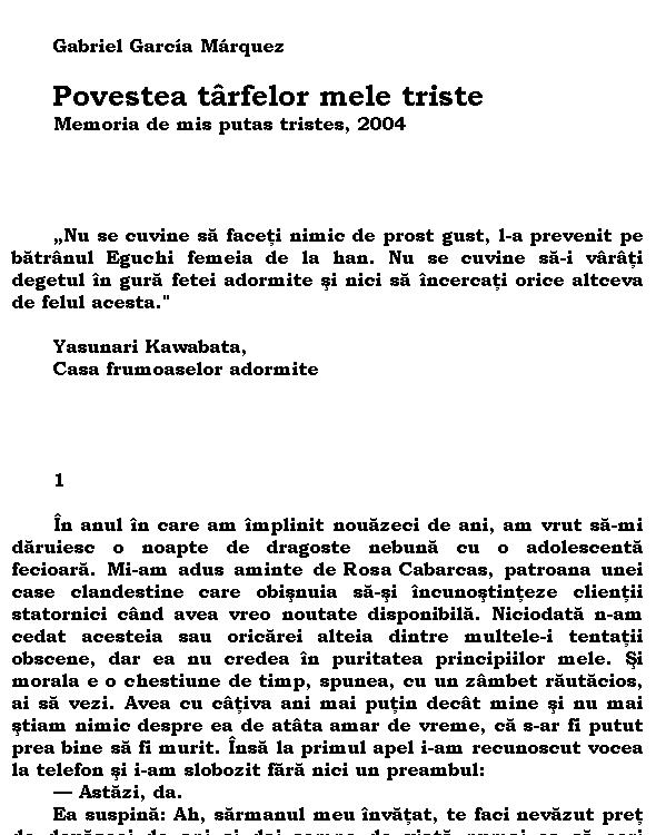 Povestea tirfelor mele triste