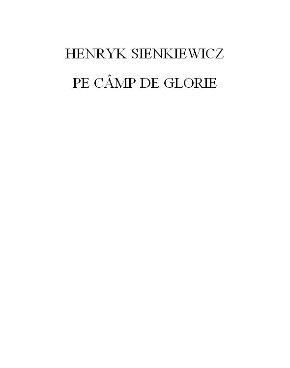 Pe cimp de glorie