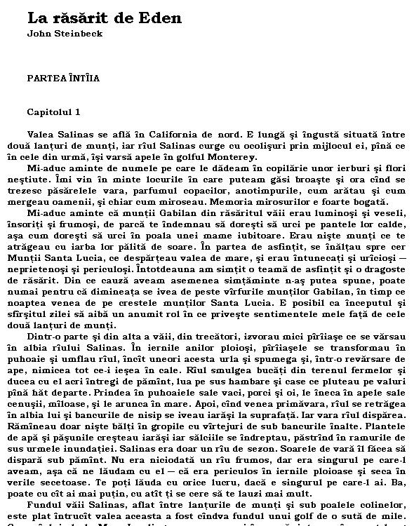 La rasarit de Eden