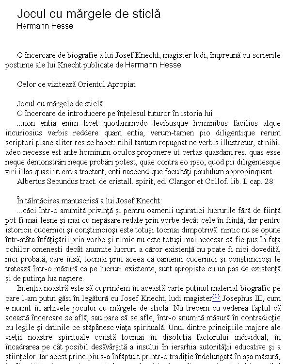 Jocul cu mărgele de sticlă