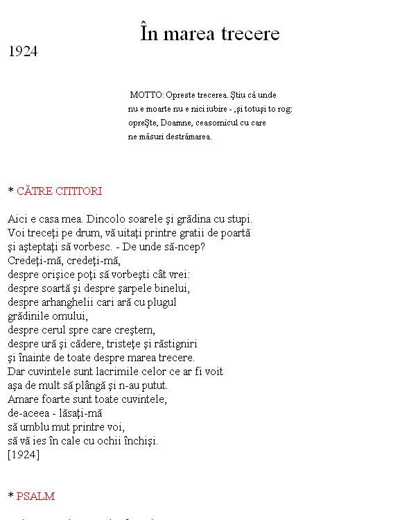 In marea trecere