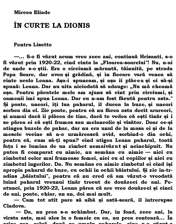 In curte la Dionis