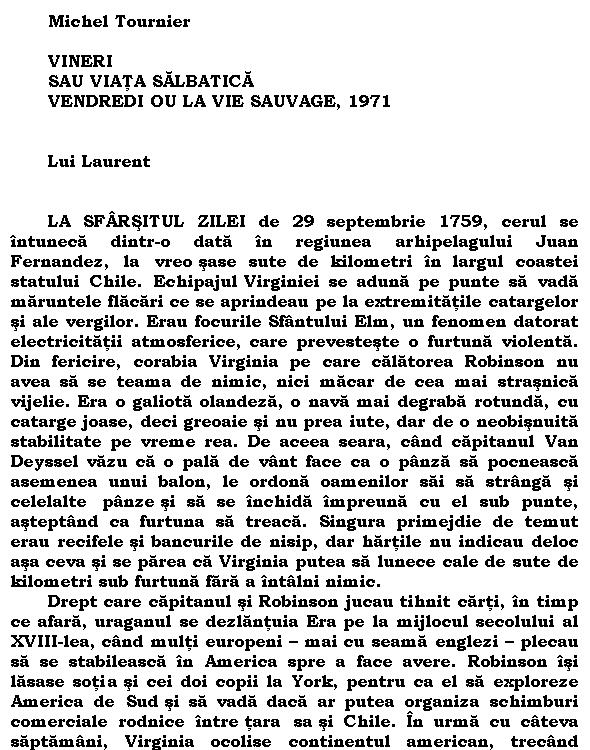 Vineri sau viata salbatica