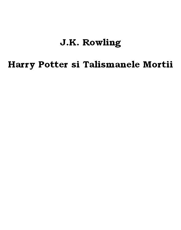 Harry Potter si Talismanele Mortii