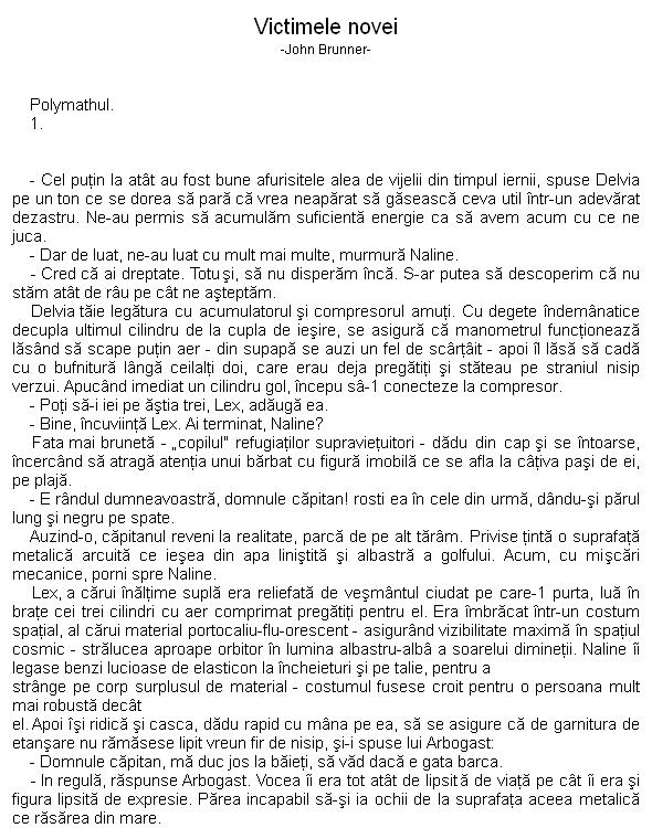 Victimele novei