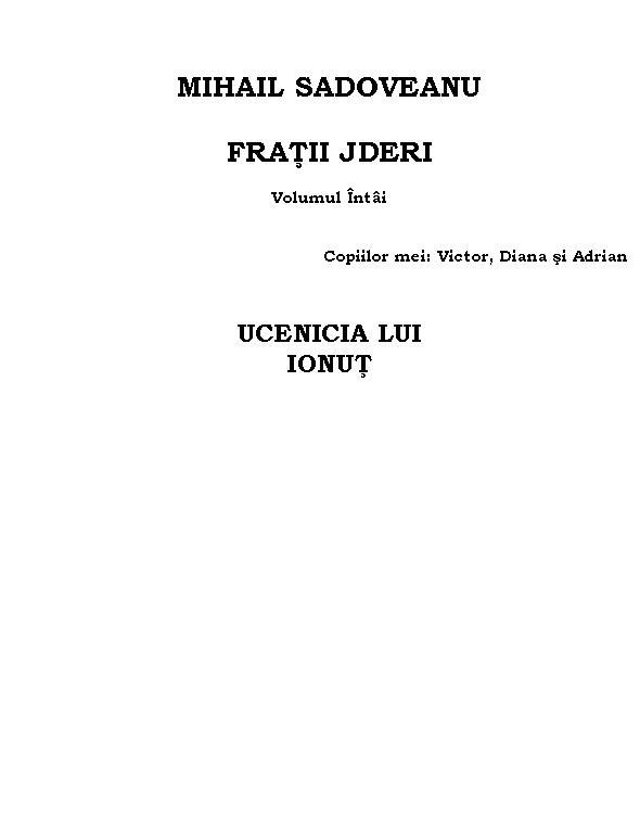 Fratii Jderi - vol 1