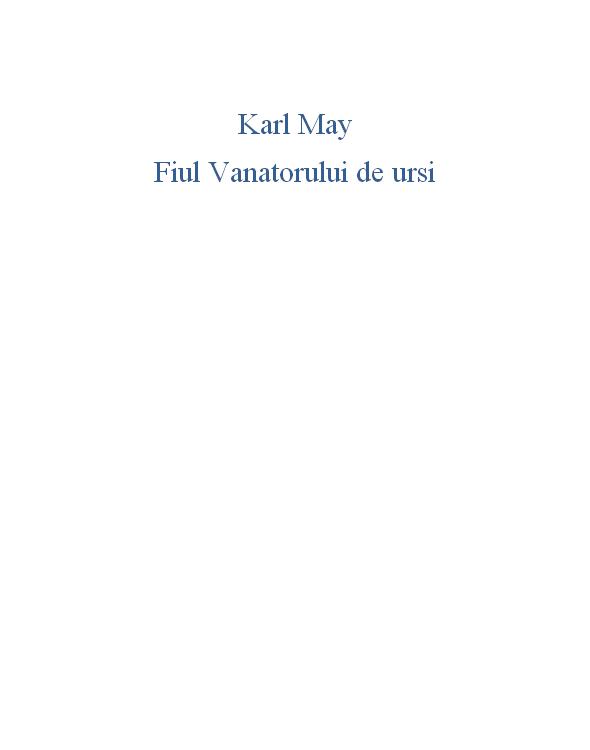 Fiul Vanatorului de ursi
