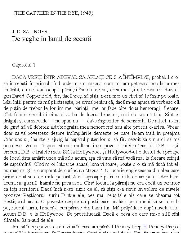 De veghe in lanul se secara