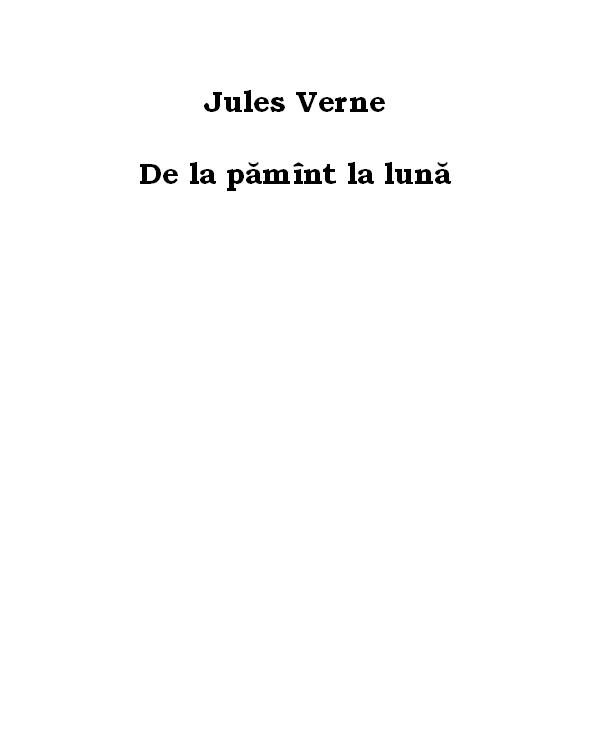 De la pămînt la lună