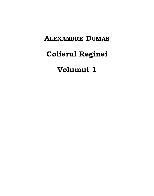 Colierul Reginei - vol.1