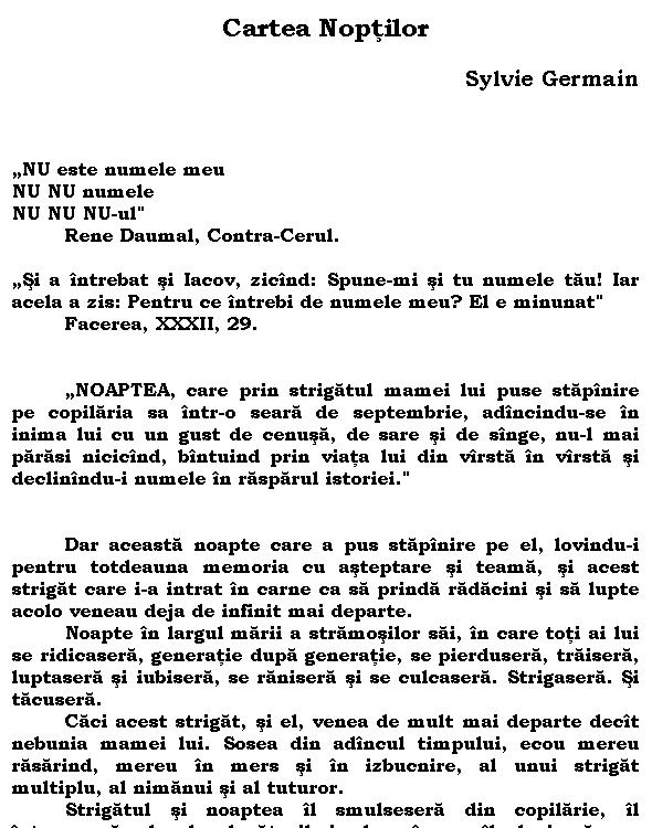 Cartea noptilor
