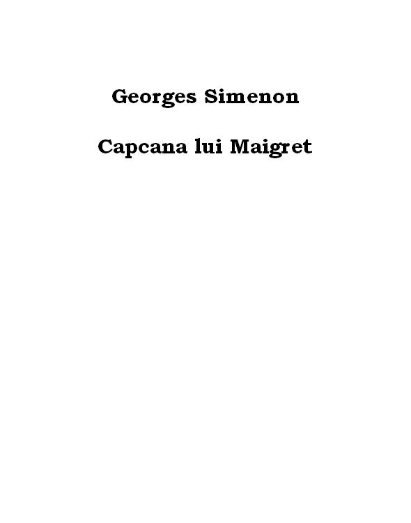 Capcana lui Maigret